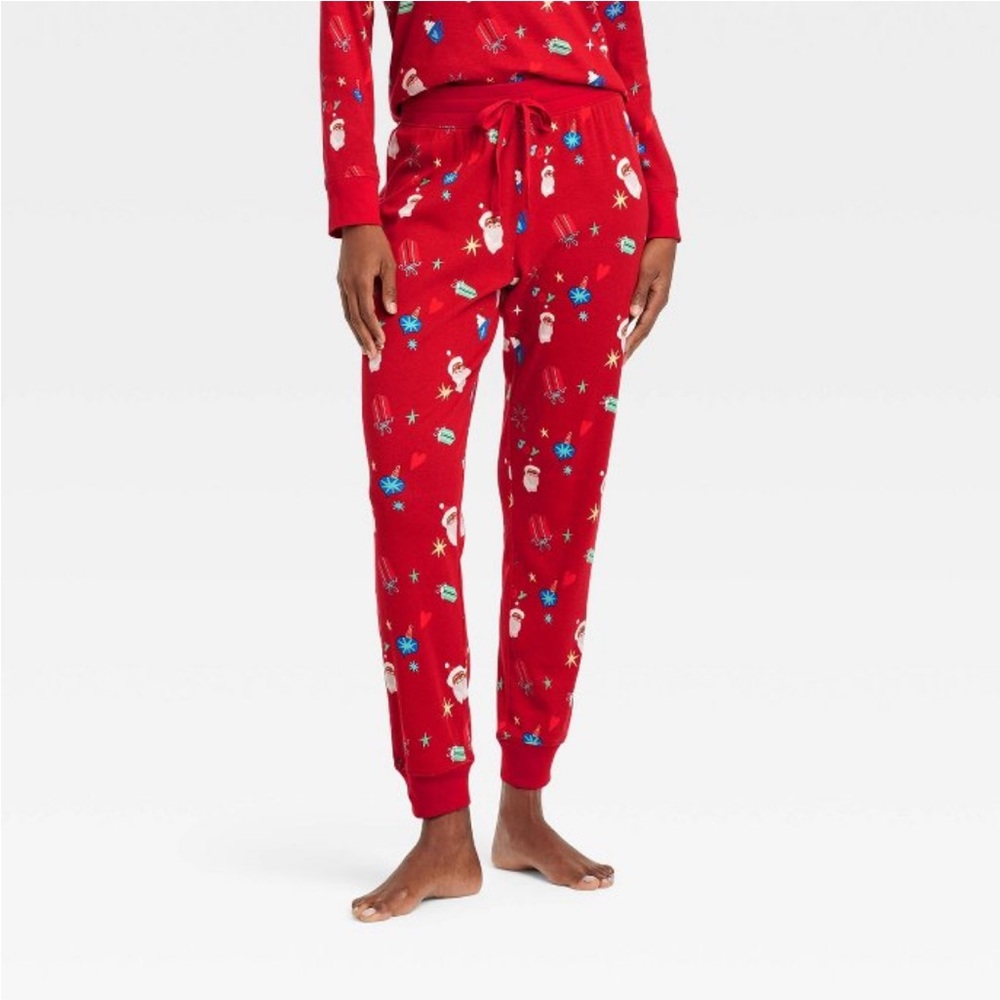 Women’s Santa Print Cotton Pajama Pants Wondershop